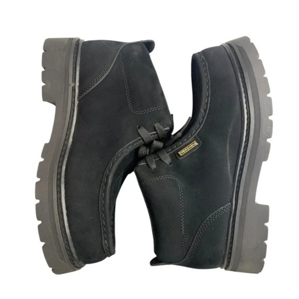 Lugz Black Suede‎ Chukka Boots Mens Lug Sole Lace Up Ankle Boots SZ 7.5